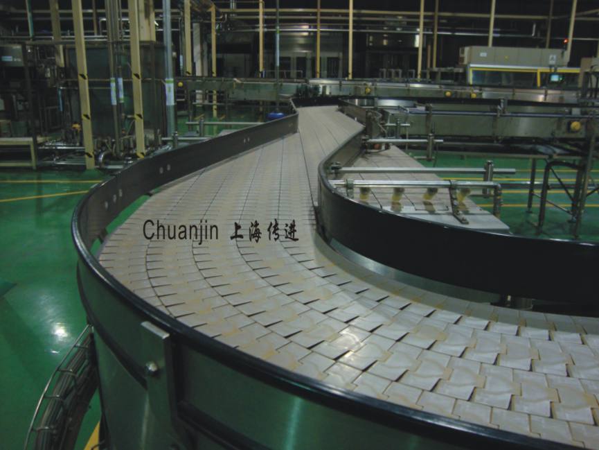 鏈板輸送機===多列緩沖鏈板輸送線、飲料